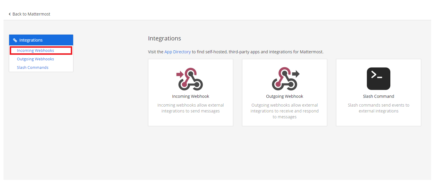 Screenshot 2: Click on Incoming Webhooks