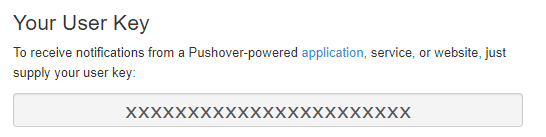 Screenshot 1: Pushover dashboard